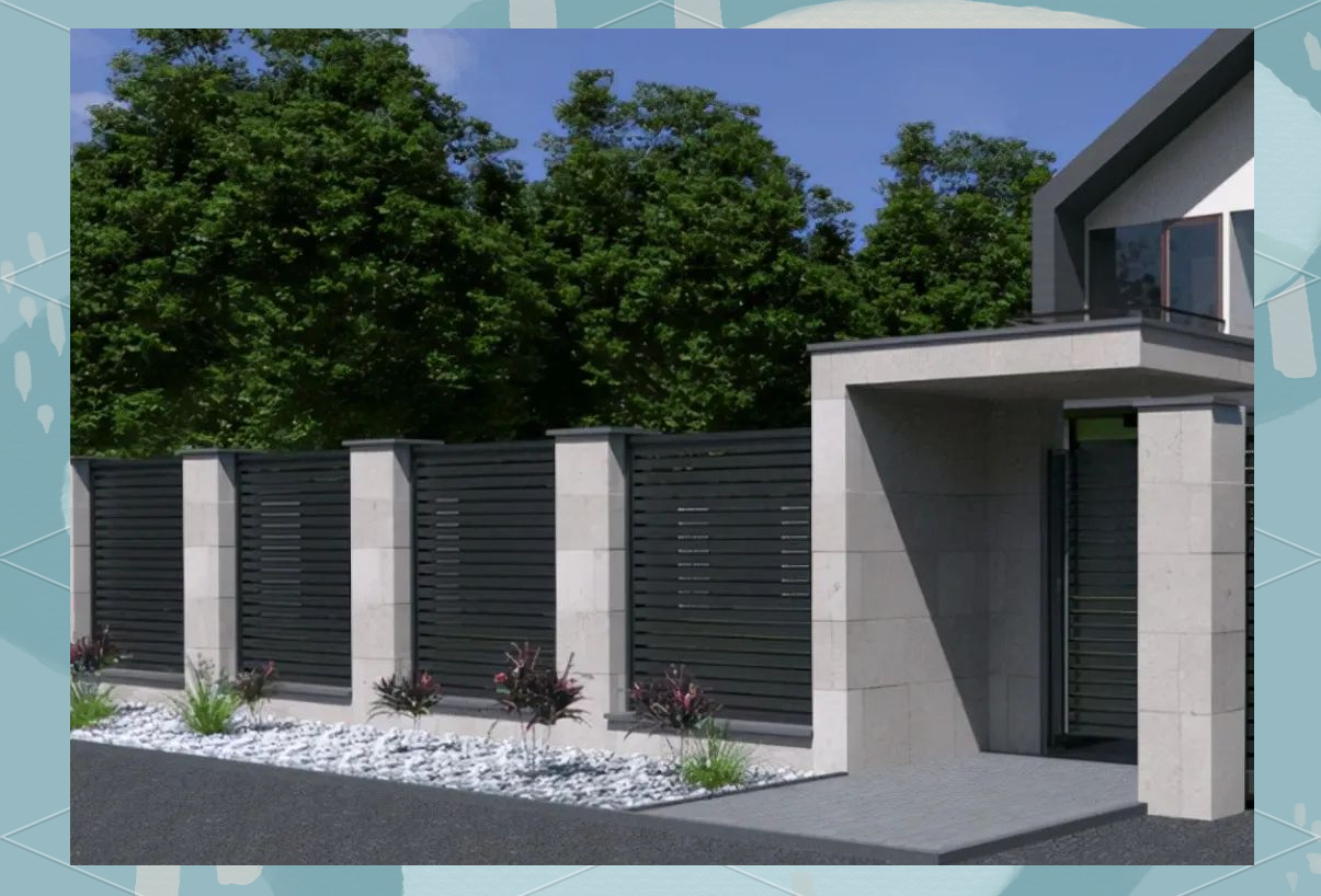 对于那些既追求庭院私密性又不愿舍弃开放感的朋友们,半开敞式围墙无