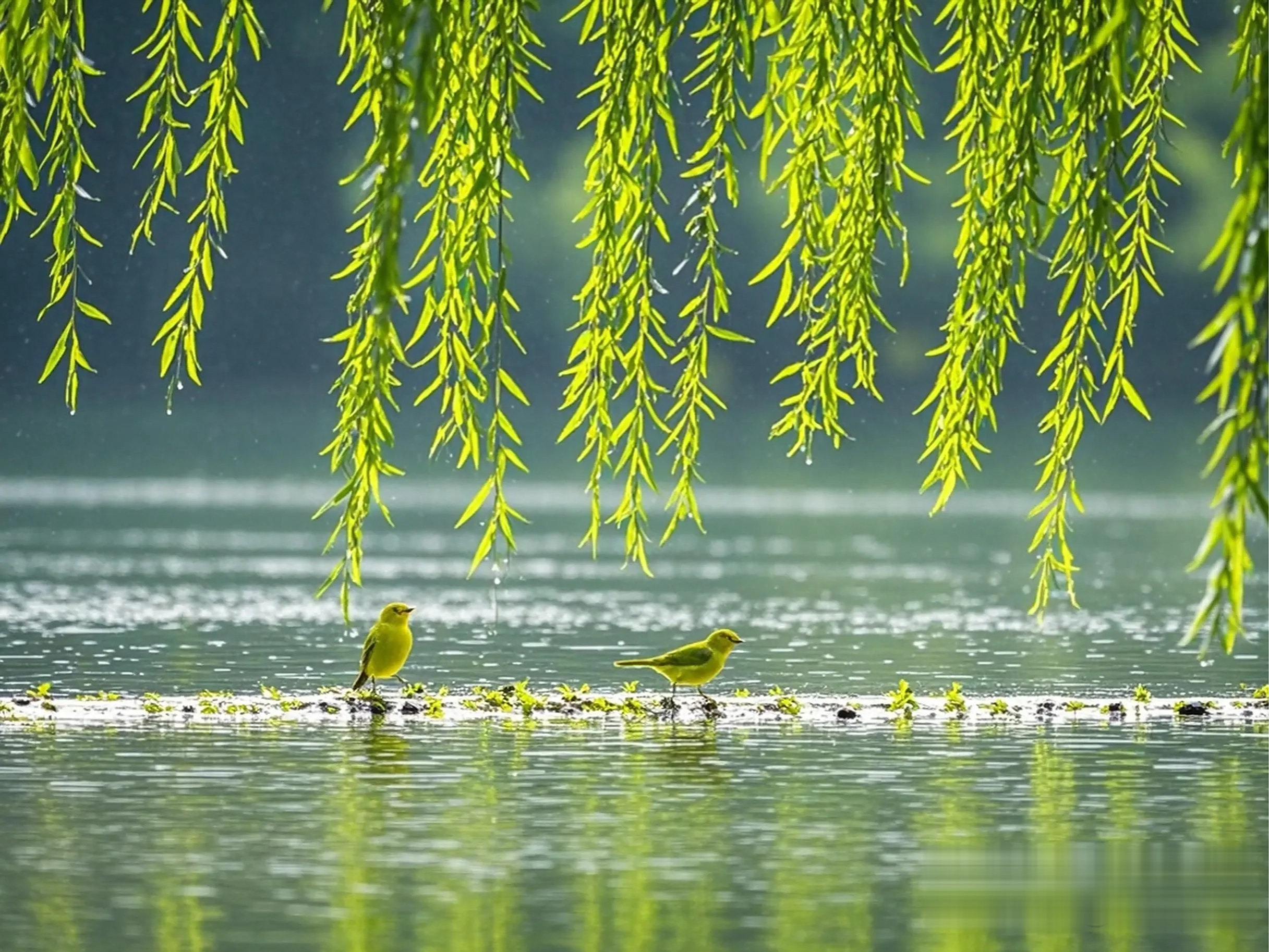 上联:雨润春堤莺语脆,邀您对下联
