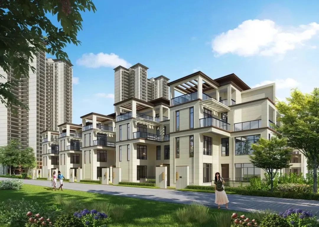 于1402亩园博园,玉东湖正席,精心匠造荣和·观园尊府,项目采用北高南