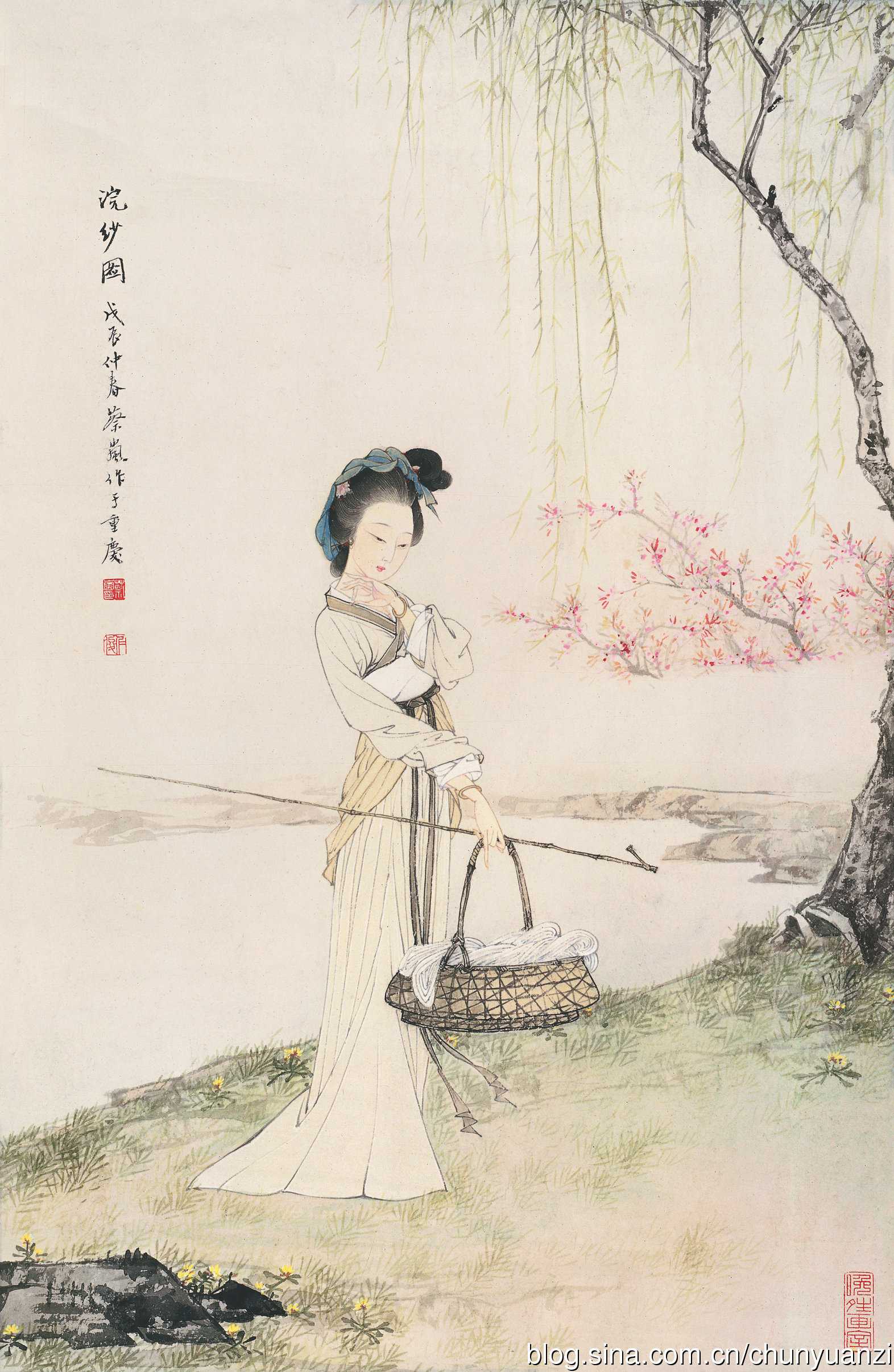 淡雅的色彩,墨彩交融的技巧——蔡岚工笔人物作品