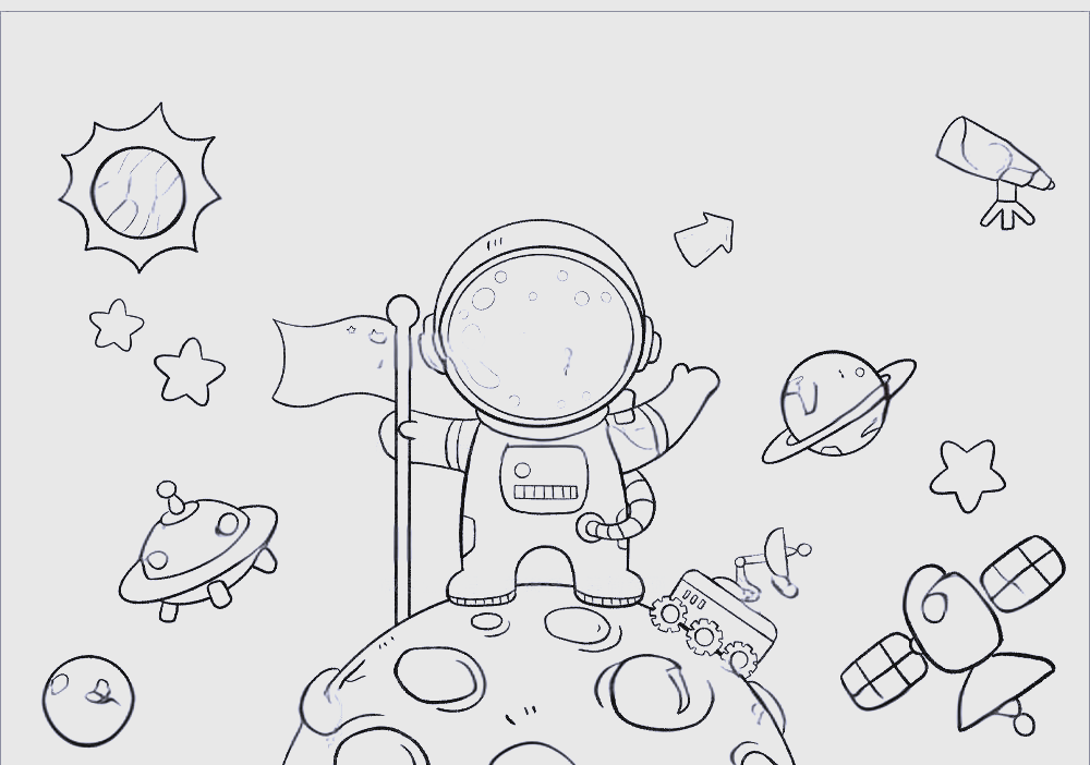 小小宇航员画作指南:探索神秘太空之旅