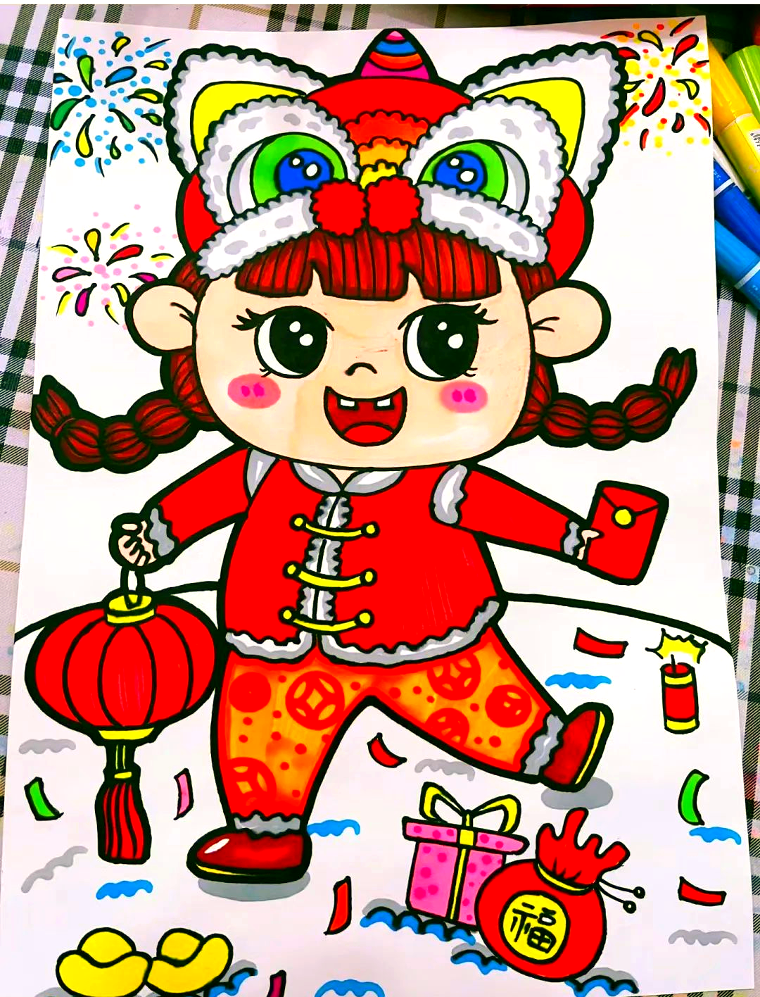 新年主题儿童画精选,值得收藏与创作