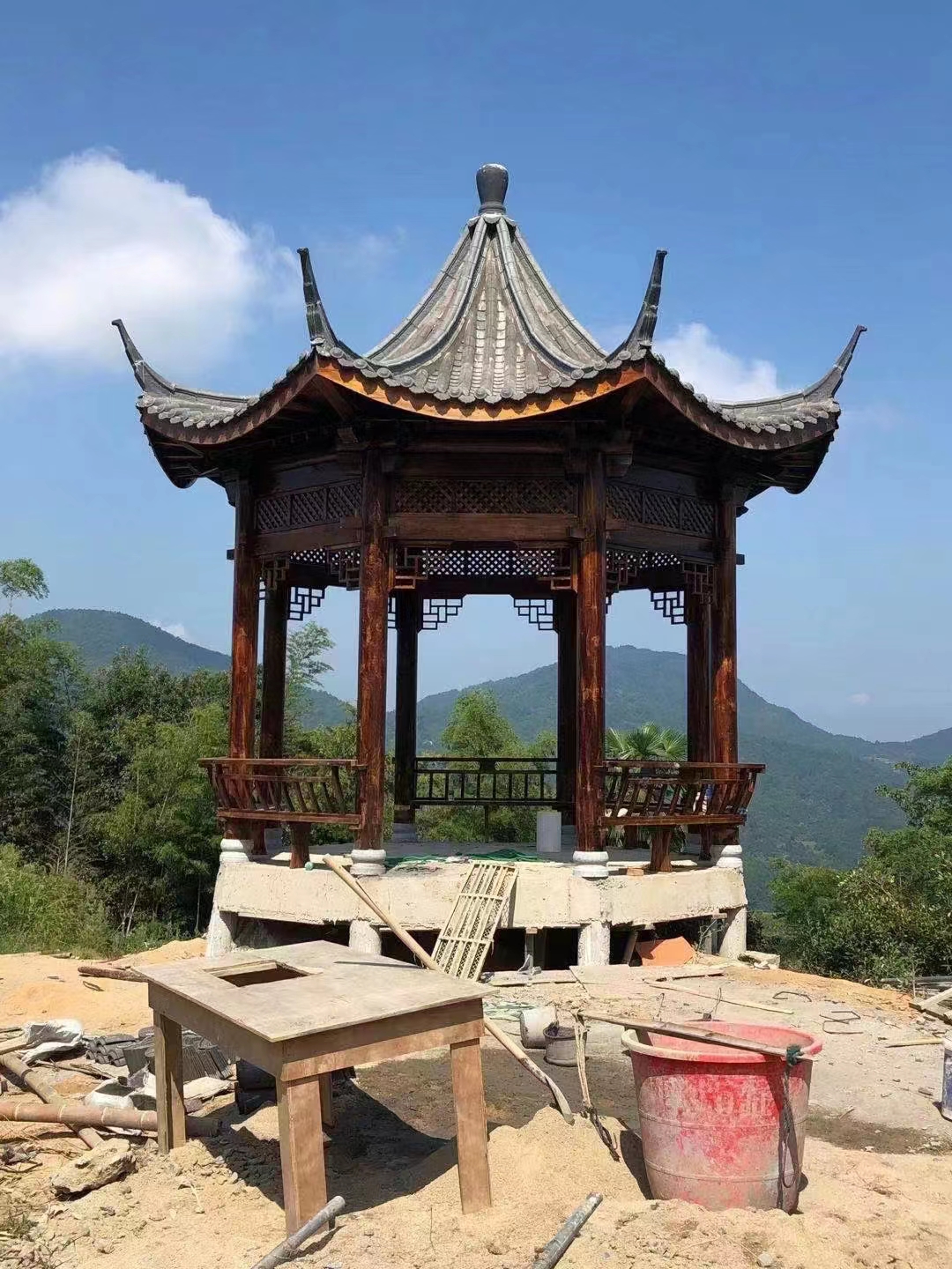 仿古古建防腐木凉亭的优点