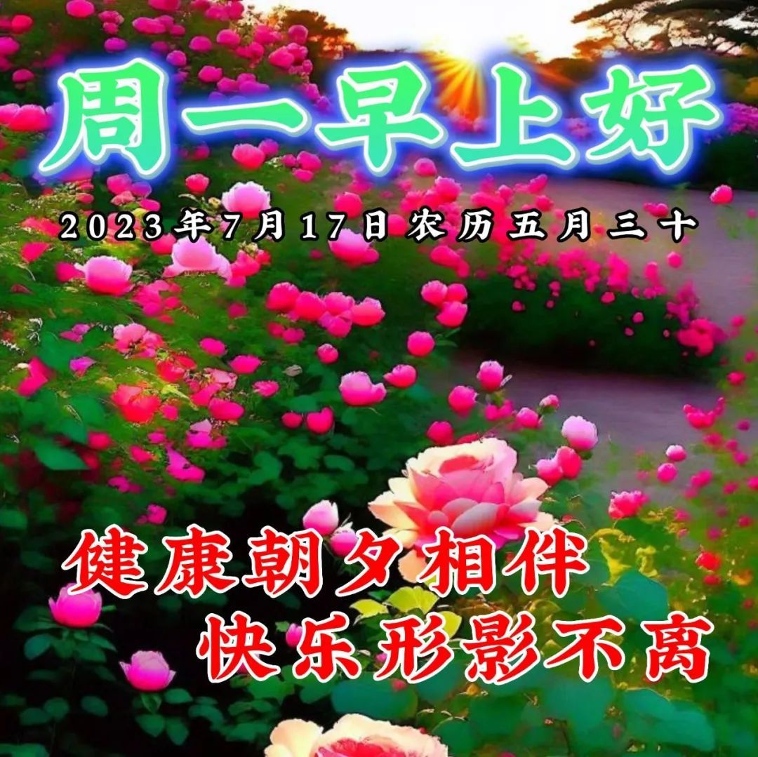 7月17日周一早上好新版漂亮好看祝福语图片