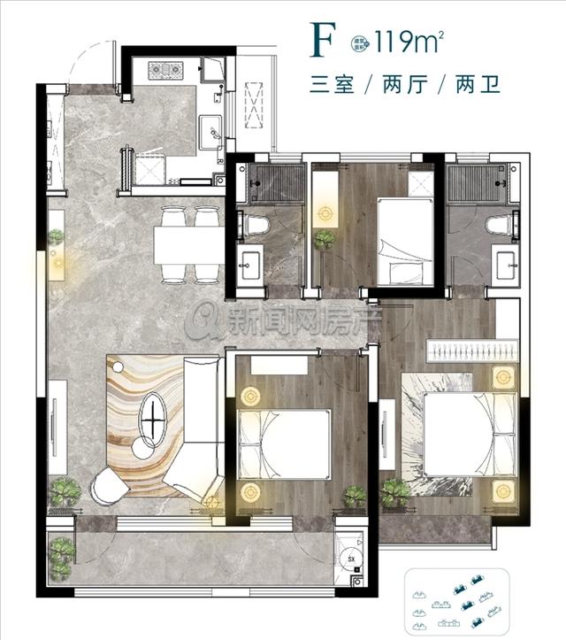 浮山后纯新盘亮相!青啤静澜山119-148㎡户型首发