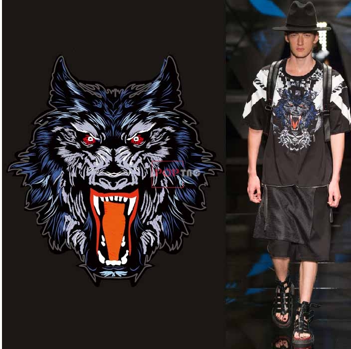 动物狼图腾印花图案服装裁片t恤卫衣烫图印花花型素材