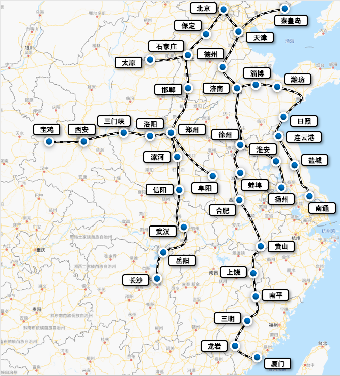 最新全国高铁运行图图片