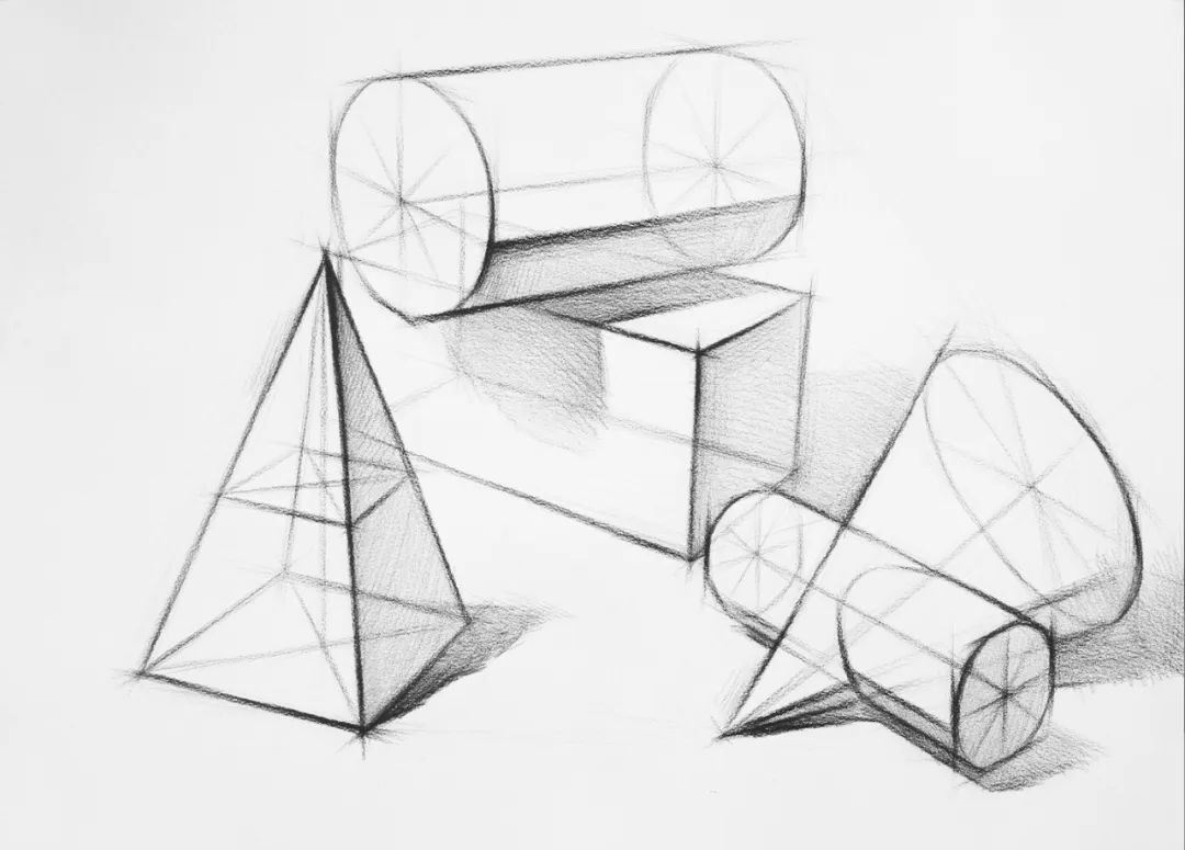 素材精选:石膏几何体结构素描系列