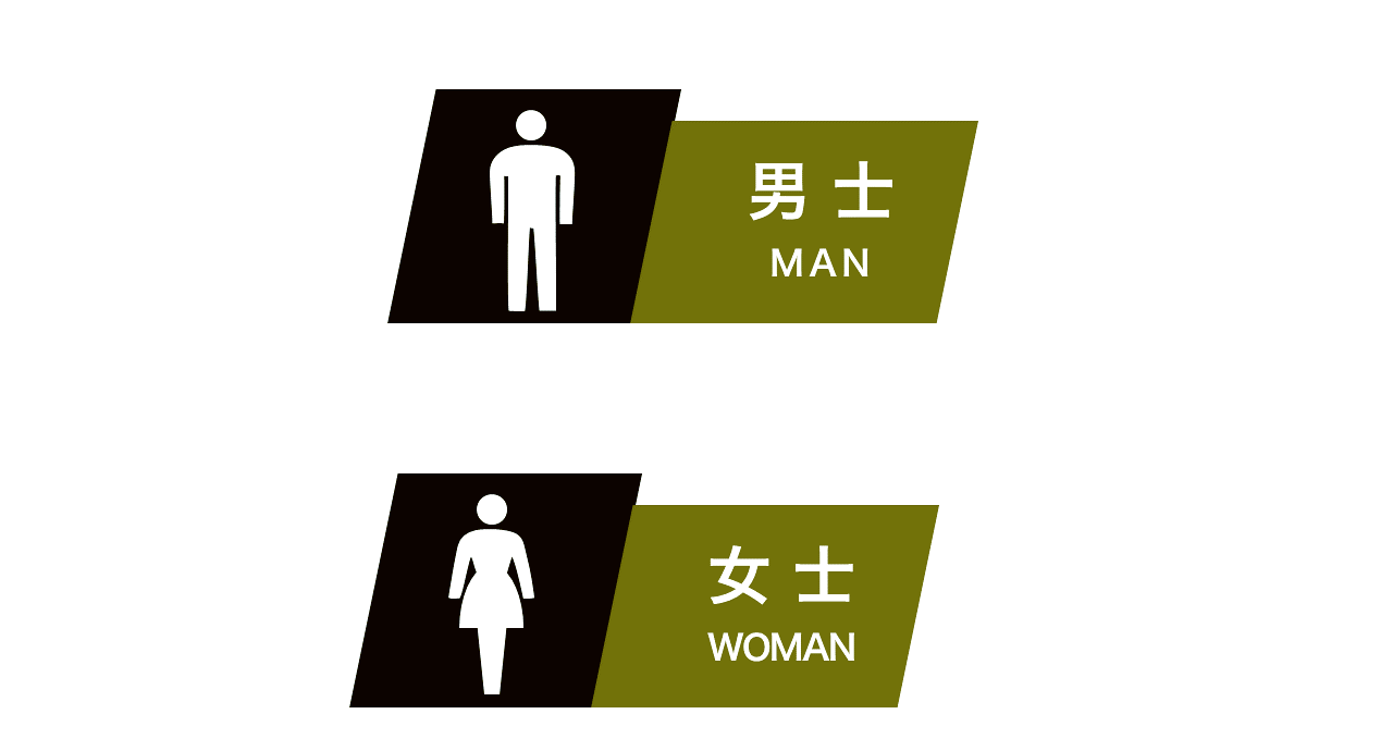 众多公共厕所的男女标志设计