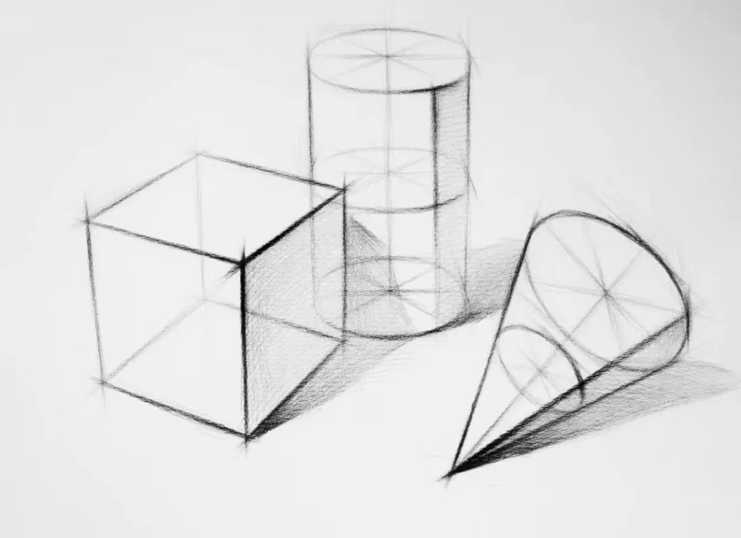 素材精选:石膏几何体结构素描系列