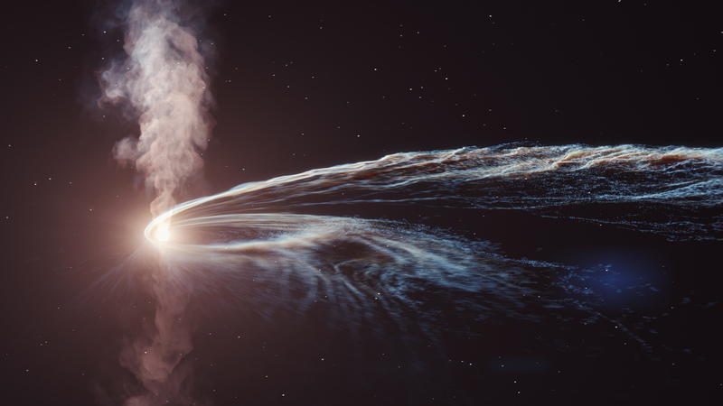 天文学家目睹了一颗恒星被黑洞猛烈地"碎裂"