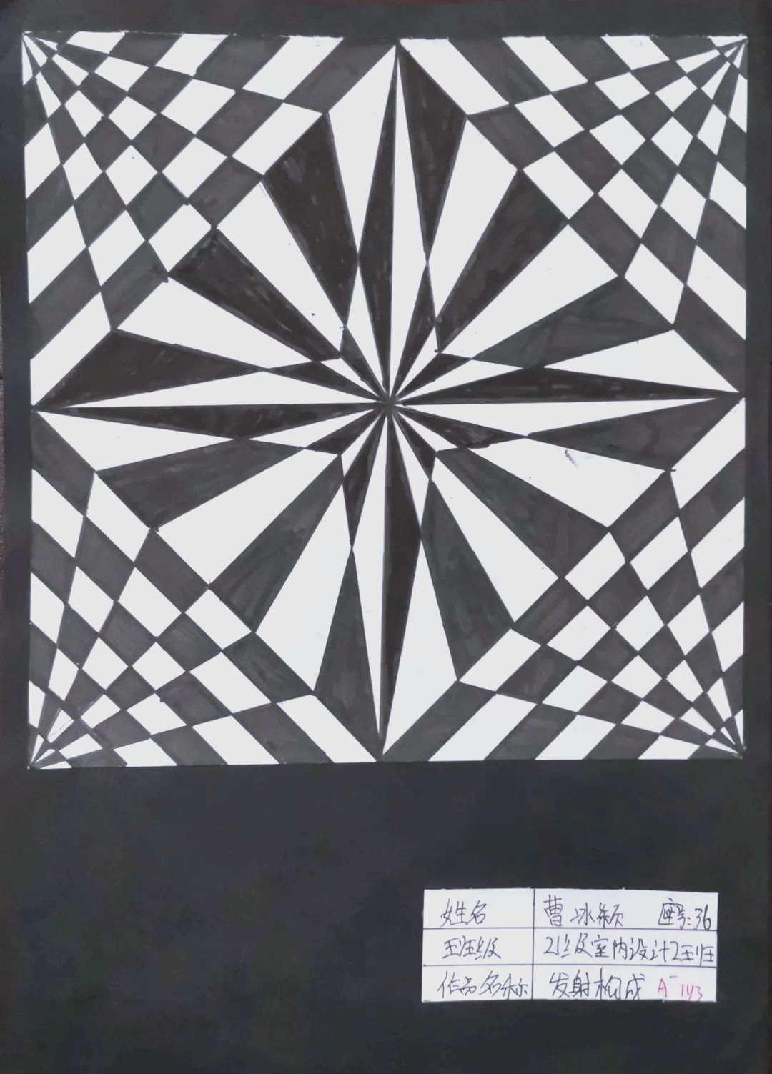 我们可以进行渐变构成的作品展示,通过不同的渐变类型,如形状,大小