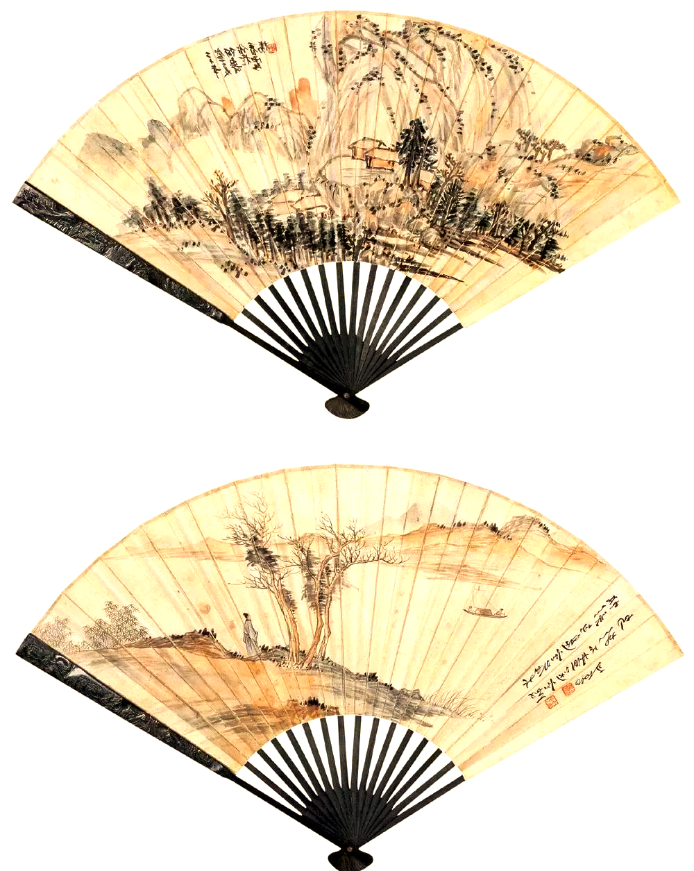 潘天寿的多幅扇面画欣赏