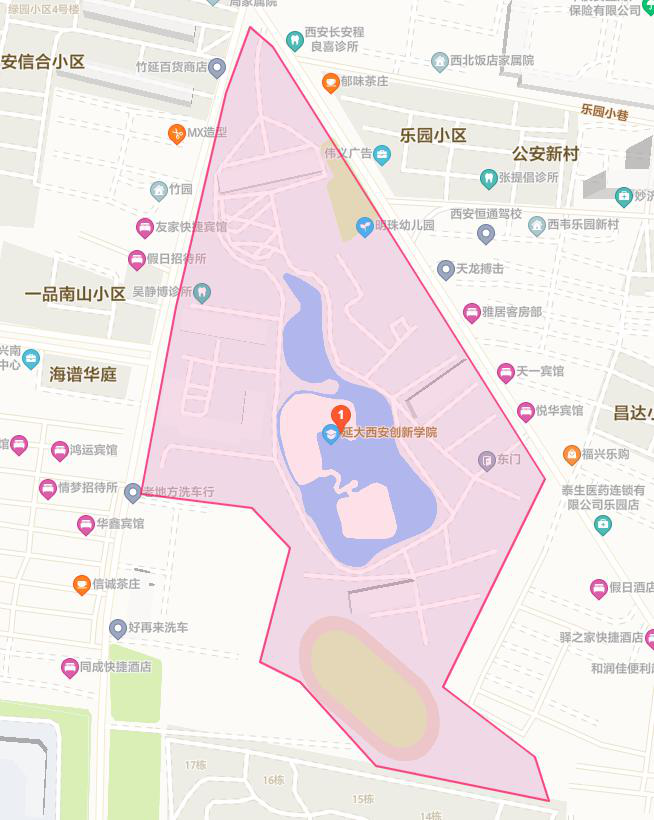 延安大学新区地图图片