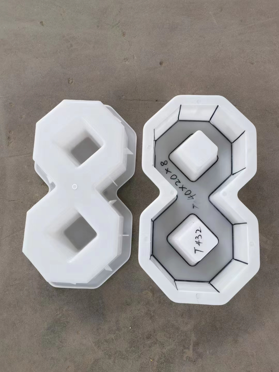 塑料八字植草砖模具水泥预制混凝土植草砖塑料模