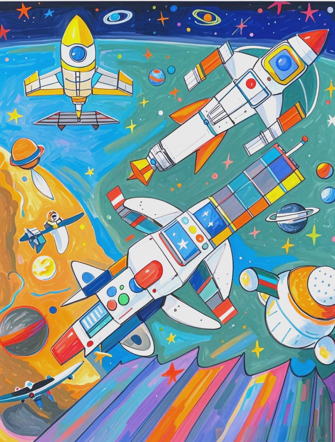 航天航空科幻绘画创作指南,激发儿童想象力