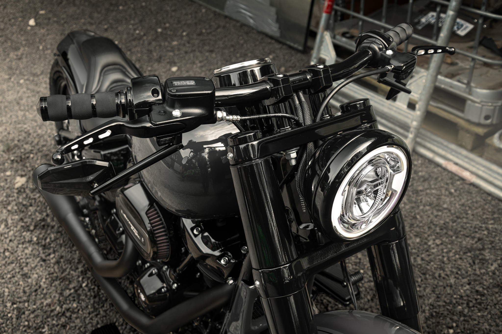 暗调黑色系 哈雷softail slim软尾司令改装欣赏