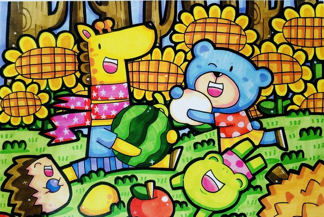 动物主题儿童画技巧大揭秘,幼师考编必备临摹素材