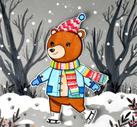 素材|30个简单漂亮的2021冬季主题创意儿童画,简单实用