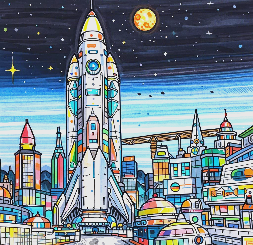 揭秘太空城市:用科幻画探索未来的奇妙之旅
