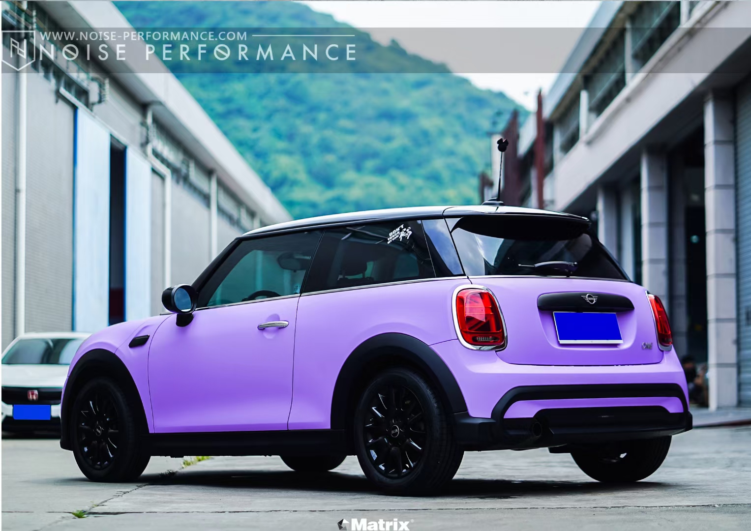 mini cooper-matrix矩阵改色膜消光薰衣草紫,柔和而鲜明