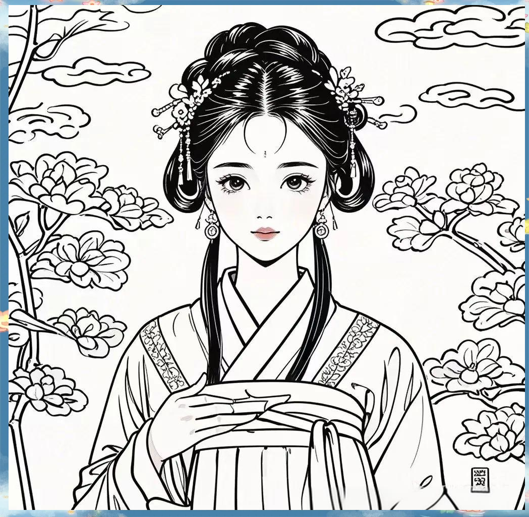 简笔画教程:如何快速绘制古代中国女孩