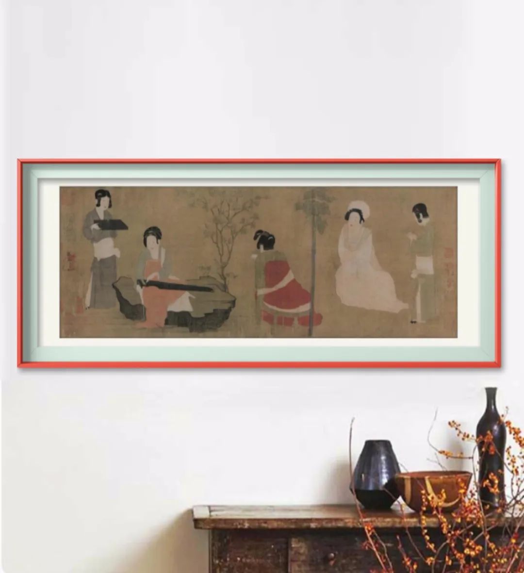 每日一幅古画「唐 周昉 调琴啜茗图」