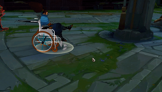 lol"轮椅皮肤",亚索坐着轮椅跑,腿断了,更快乐了