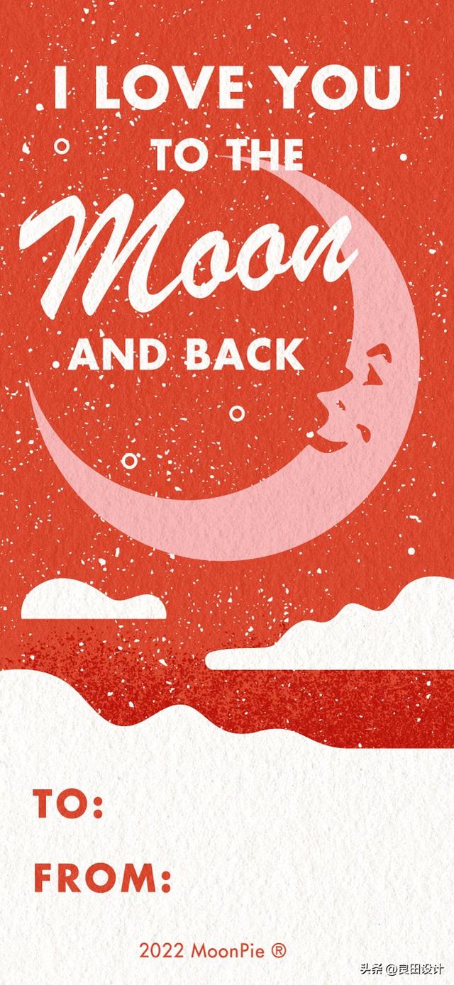 moonpie 巧克力派包装设计化身情人节卡片