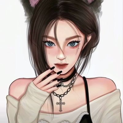 情侣头像|全新手绘高冷精致女生动漫卡通qq头像 很好看的又很精致的