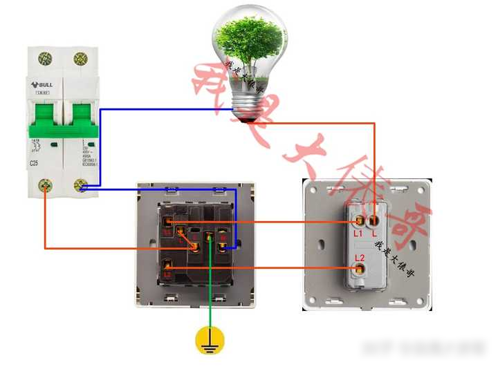 怎样接电灯开关图片图片