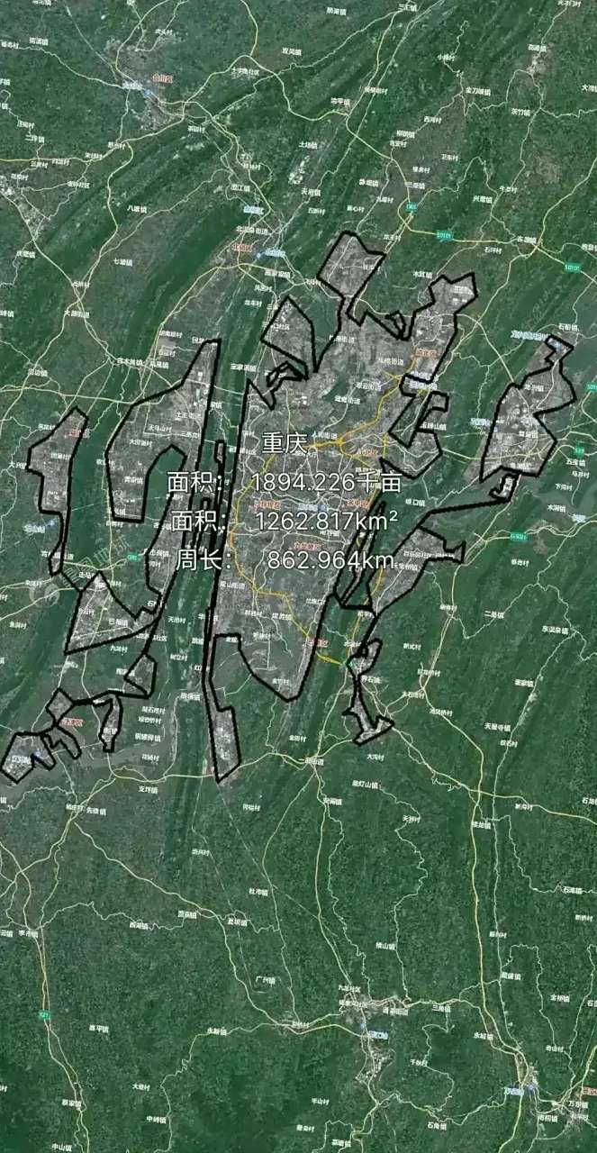 重庆的建成区面积也是特指主城区面积,并没有像有的人担心的包括30多