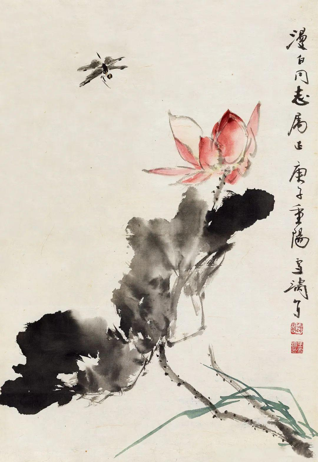 王雪涛的多幅荷花高清图,展现清新自然之美!