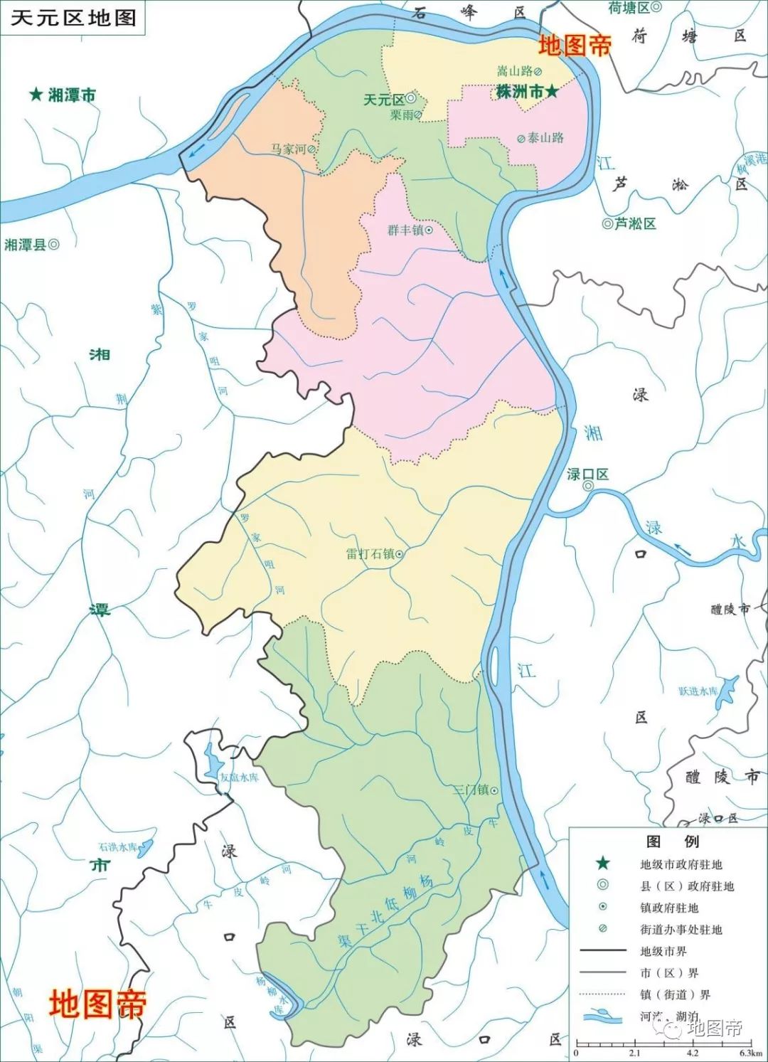 株洲市各区县行政区地图