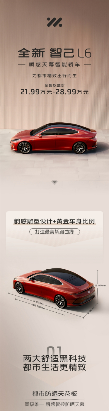 搭载灵蜥数字底盘+智慧四轮转向！全新智己L6开启预售：21.99万元起