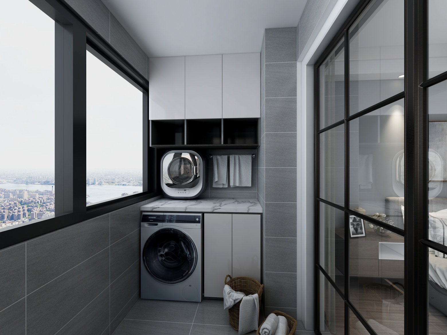 阳台空间是以洗晒为主的工作间