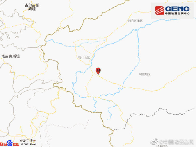 新疆喀什地区叶城县发生3.7级地震 震源深度7千米