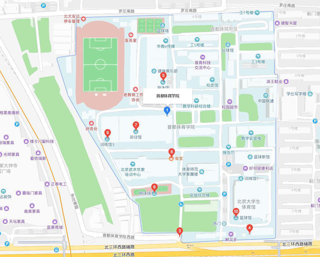 首都体育学院学校地图