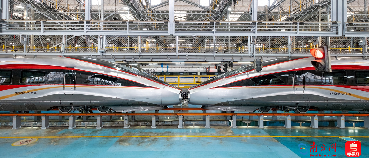 多图直击!广州动车段集结百组"陆地航母"迎春运