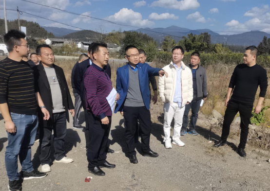 12月29日,中共腾冲市委书记成德君到中和镇大村查看神农汤屿项目,听取
