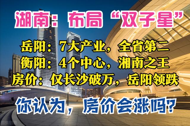 湖南2025:2大副中心,衡陽0.55萬億,岳陽0.6萬億,房價領跌全國