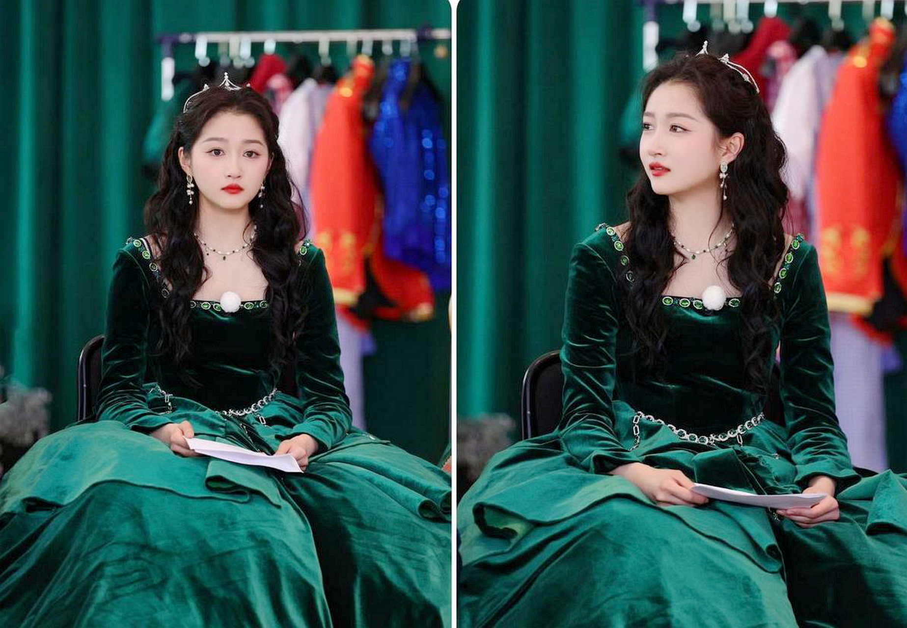 关晓彤的这身绿色公主裙造型优美,颜值高,在娱乐圈也可以归类.
