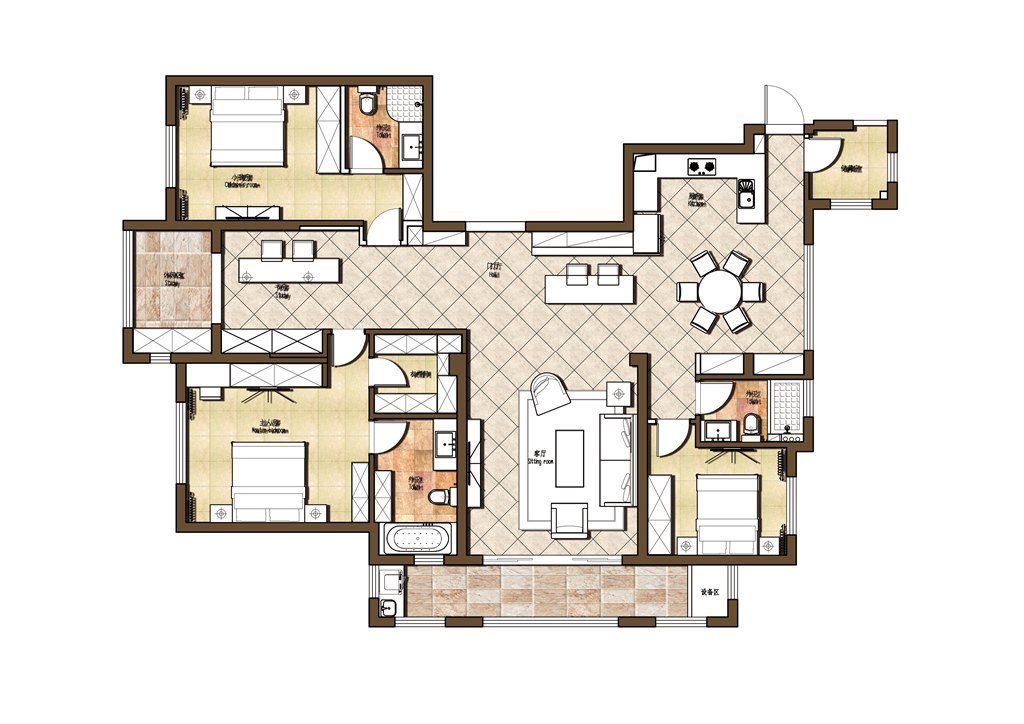 意想不到的神奇效果,200平米的五居室,北欧风格只花了55万,太值了!