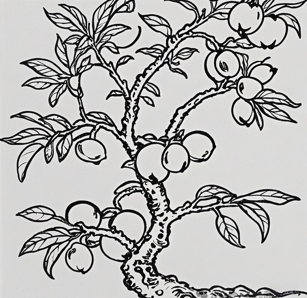桃树线描图绘制技巧详解