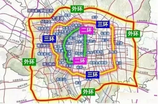 长沙市一环线地图图片