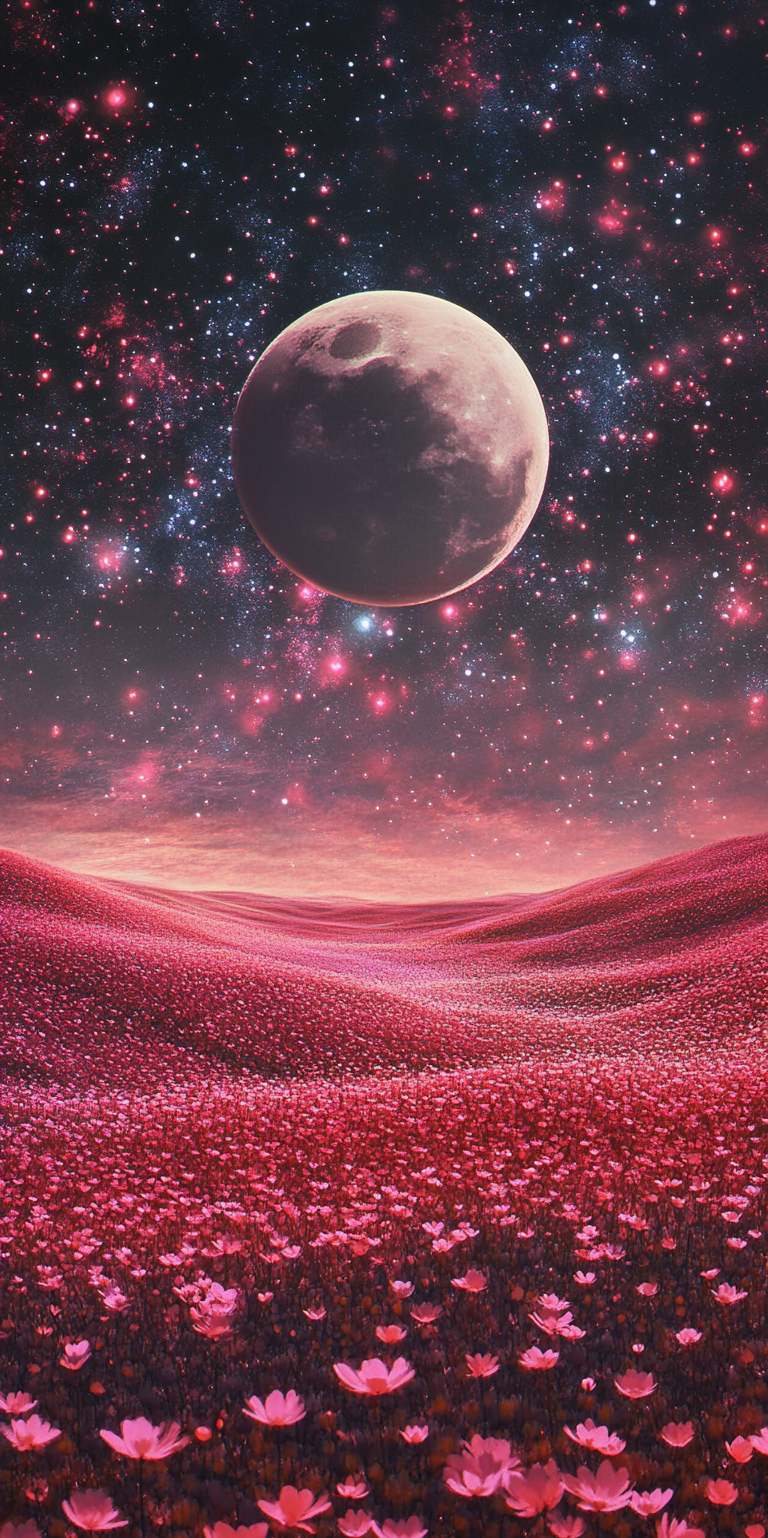 手机壁纸|宇宙梦境系列:星海花潮,月辉诗篇