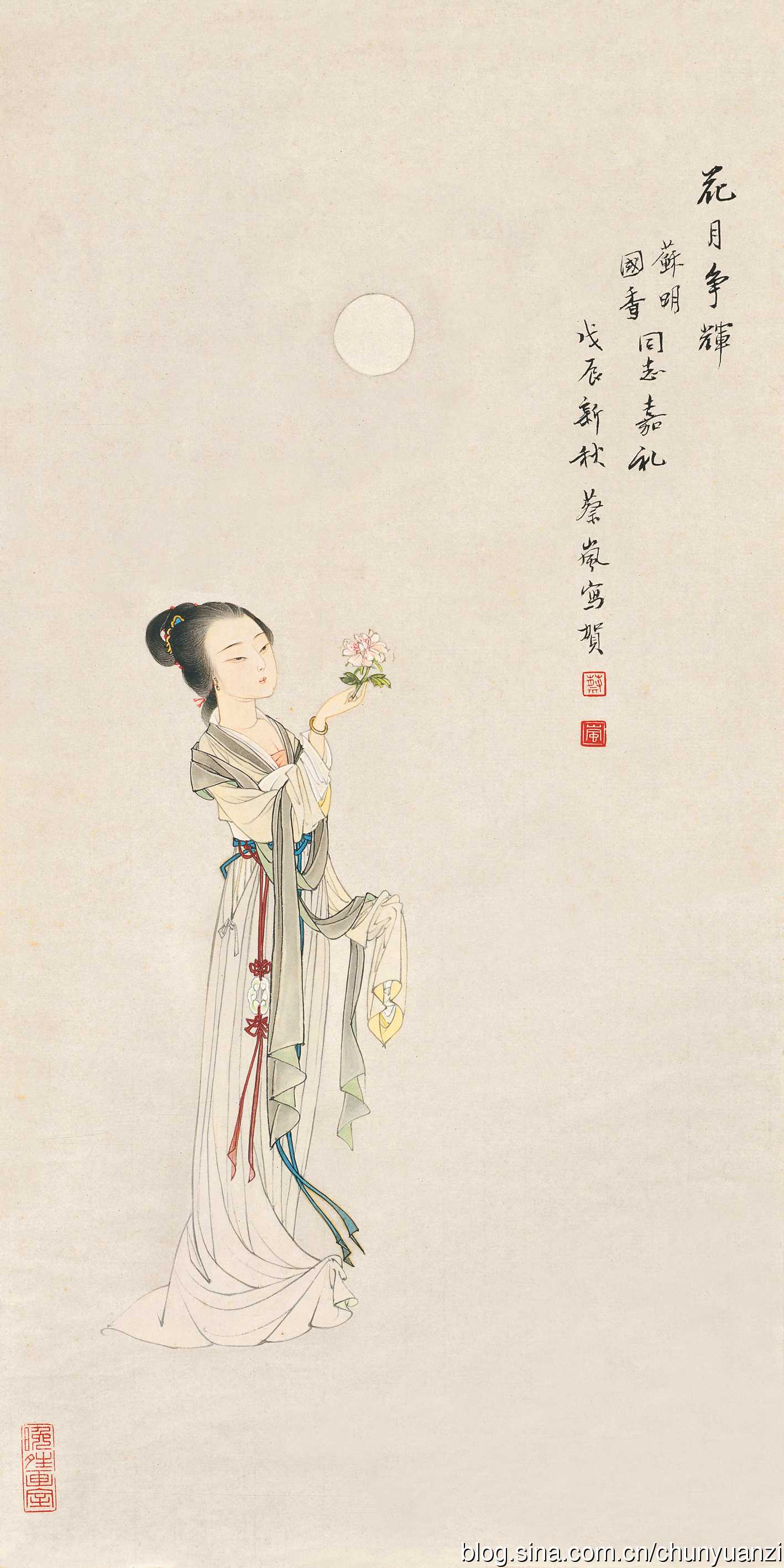 淡雅的色彩,墨彩交融的技巧——蔡岚工笔人物作品