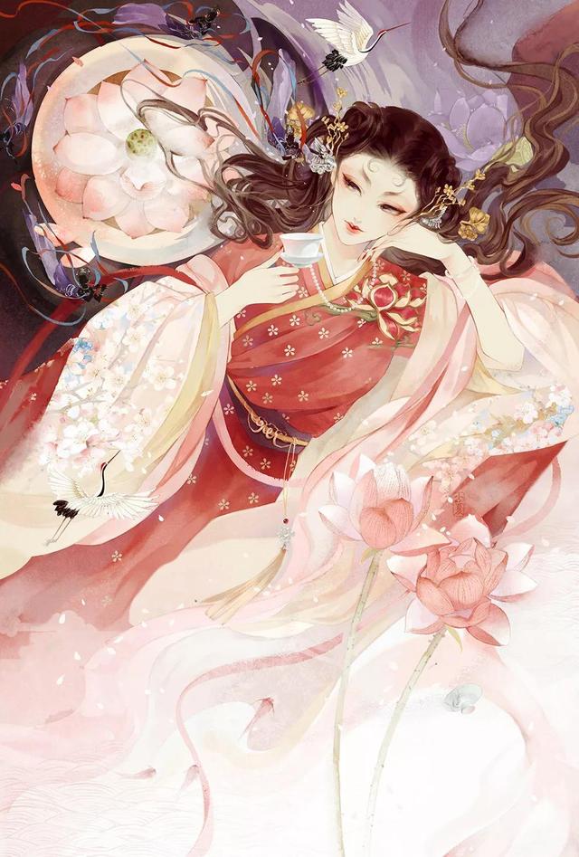 古风人物插画画师:画画的小夏 的美人绘,飘逸柔美