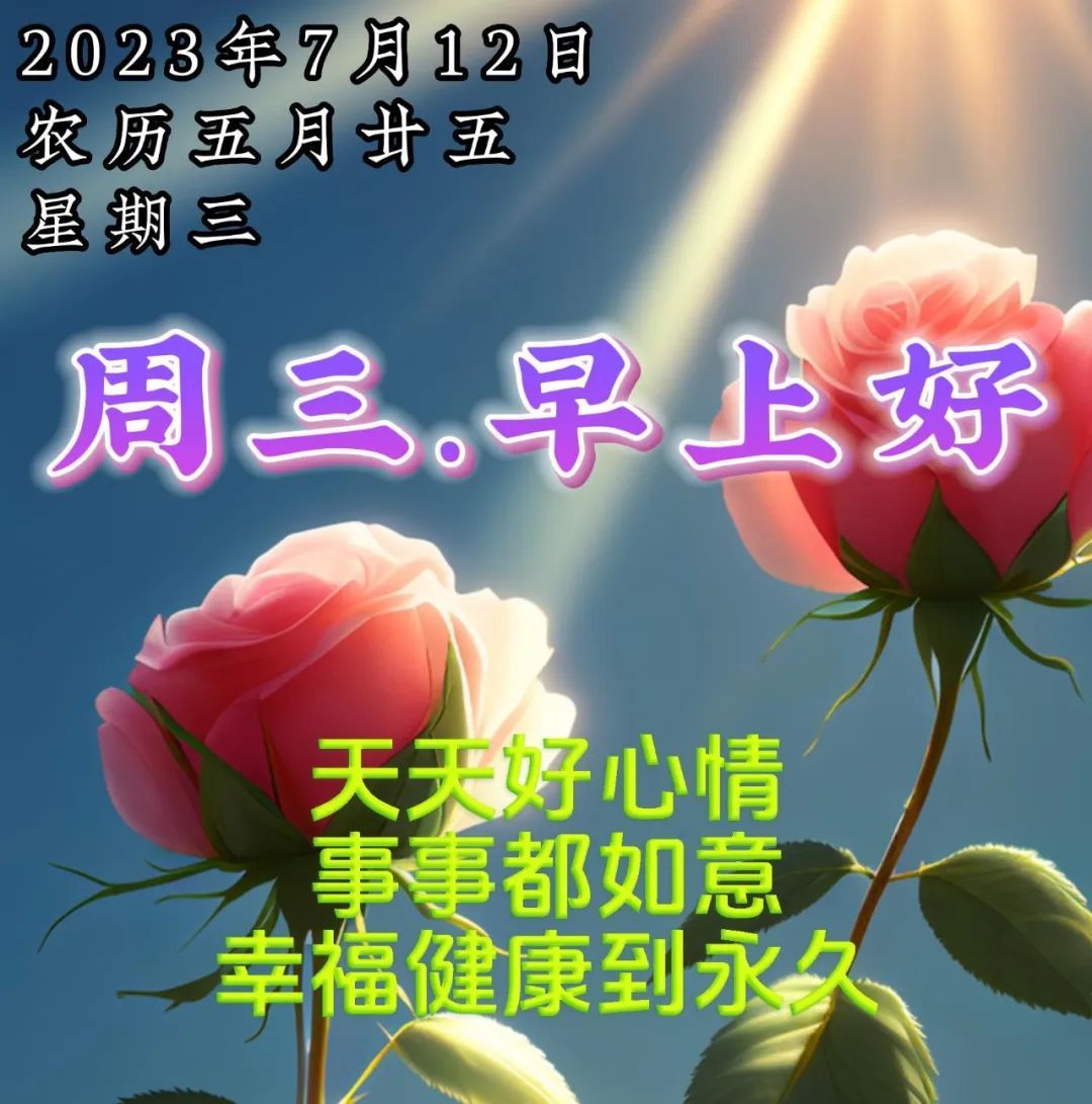 月12日周三早上好,祝福语图片带字带问候语