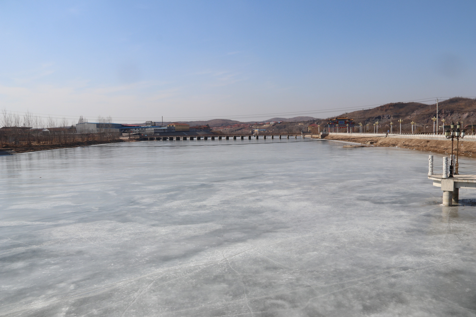 看图:莱阳市万第镇胡留村,是观赏"富水河"风光的好去处